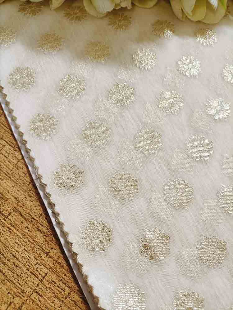 Dyeable Banarasi Chanderi Silk Fabric ( 1 Mtr ) - Luxurion World