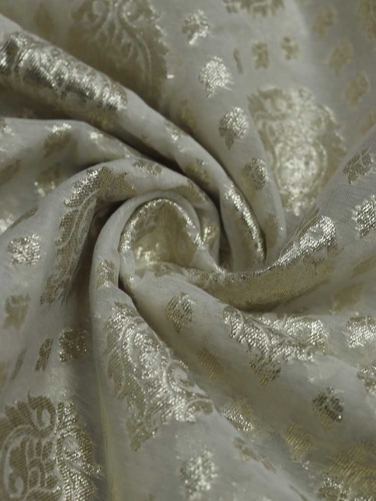 Dyeable Banarasi Chanderi Silk Fabric ( 1 Mtr ) - Luxurion World