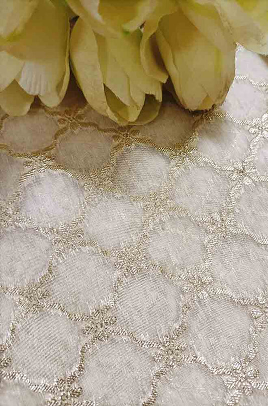 Dyeable Banarasi Chanderi Silk Fabric ( 1 Mtr ) - Luxurion World