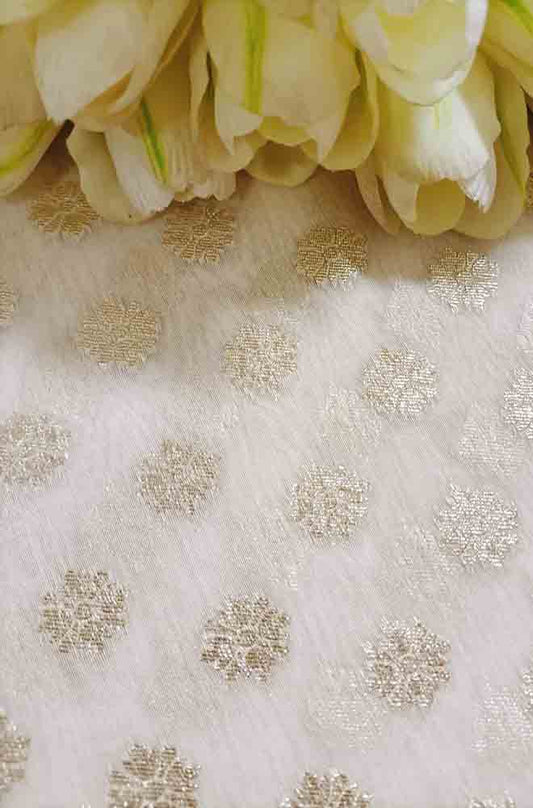 Dyeable Banarasi Chanderi Silk Fabric ( 1 Mtr ) - Luxurion World
