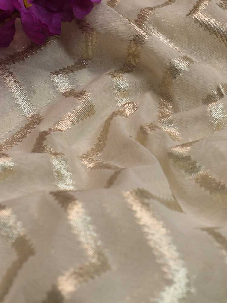 Dyeable Banarasi Chanderi Silk Fabric ( 0.60 Mtr ) - Luxurion World