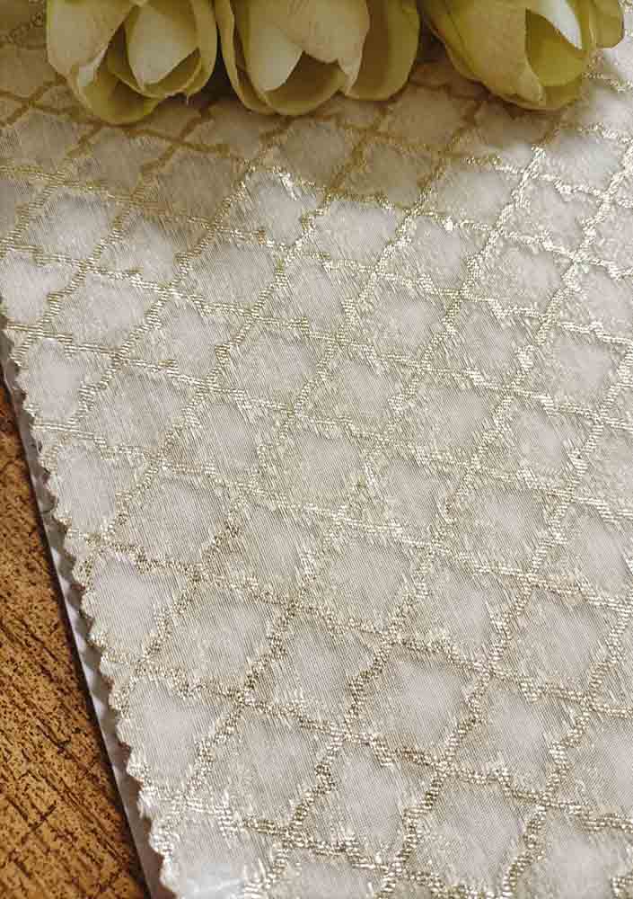 Dyeable Banarasi Chanderi Silk Fabric ( 1 Mtr ) - Luxurion World