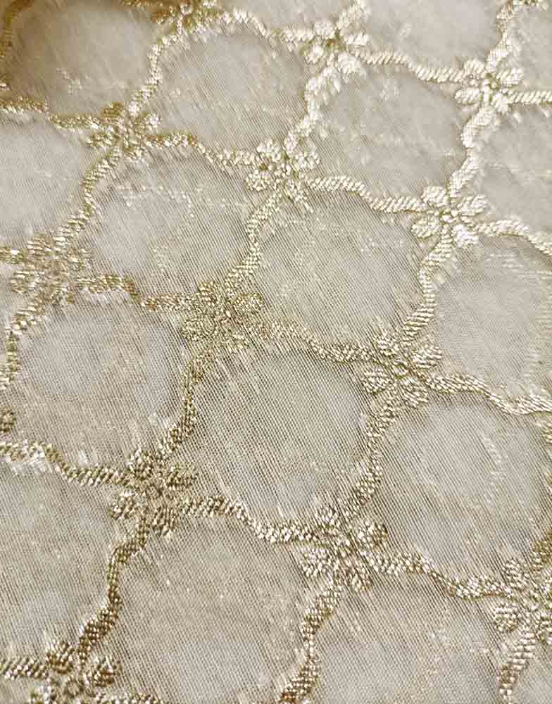 Dyeable Banarasi Chanderi Silk Fabric ( 1 Mtr ) - Luxurion World
