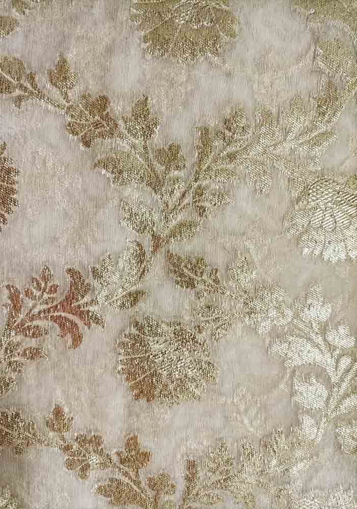 Dyeable Banarasi Chanderi Silk Fabric ( 1 Mtr ) - Luxurion World