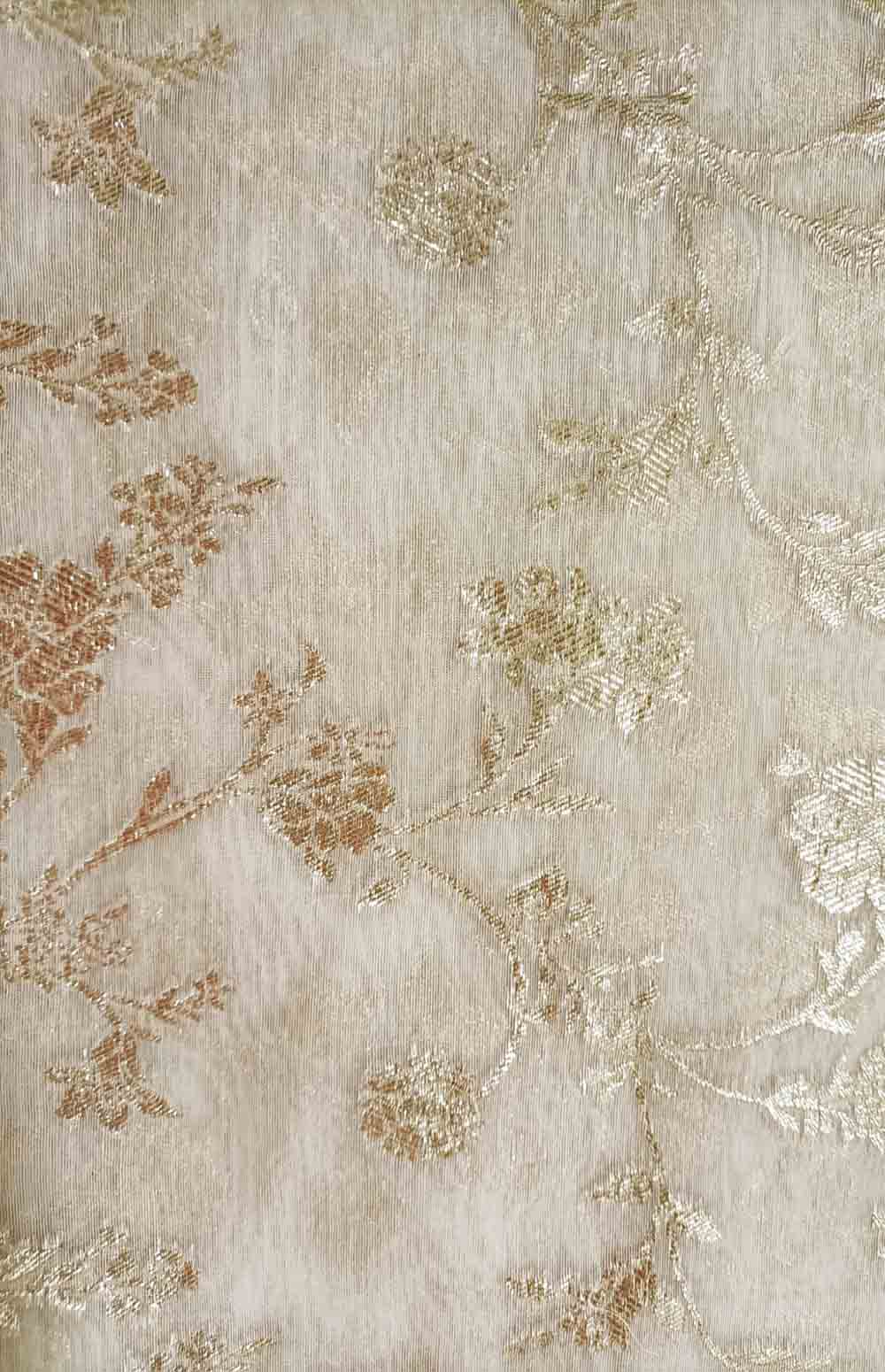Dyeable Banarasi Chanderi Silk Fabric ( 1 Mtr ) - Luxurion World