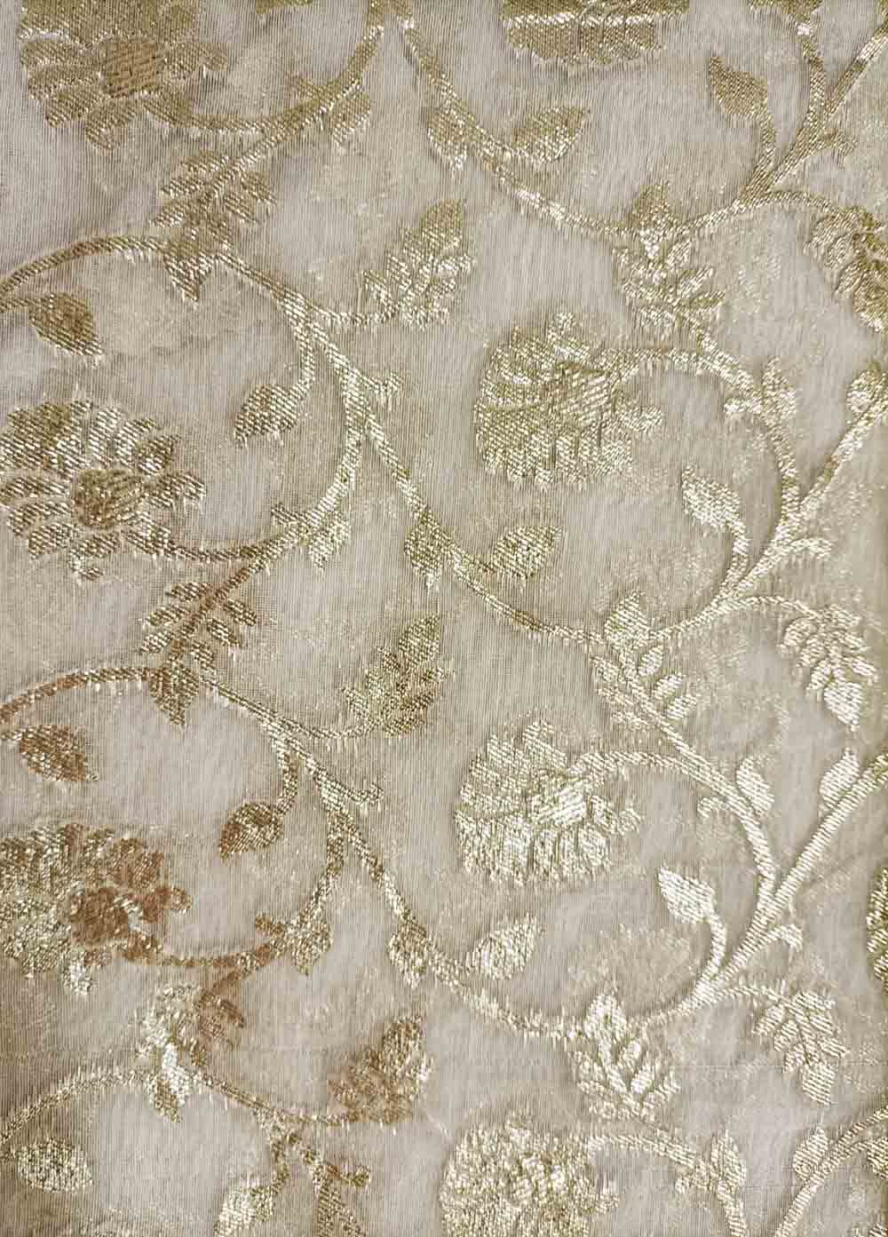 Dyeable Banarasi Chanderi Silk Fabric ( 1 Mtr ) - Luxurion World
