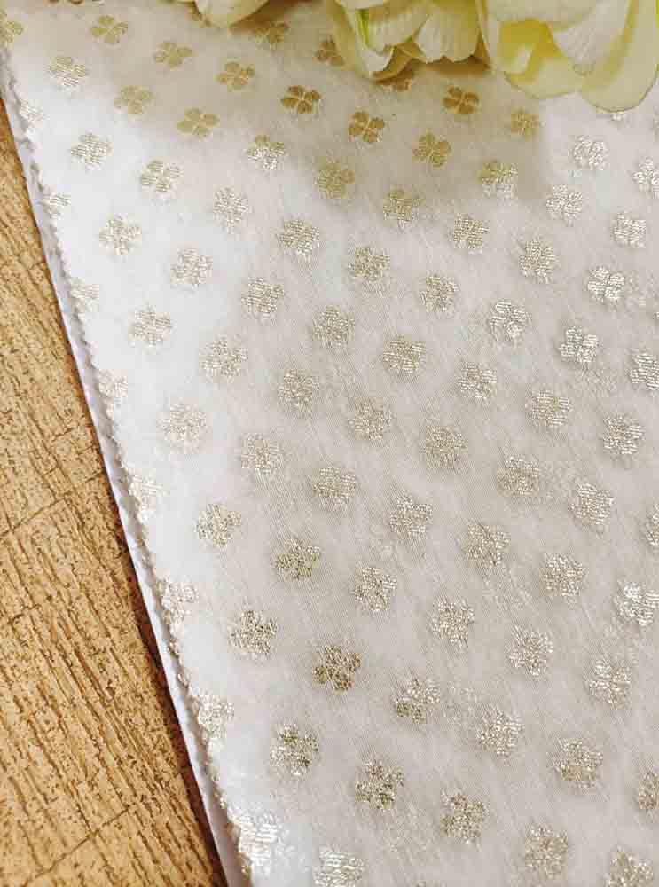 Dyeable Banarasi Chanderi Silk Fabric ( 1 Mtr ) - Luxurion World