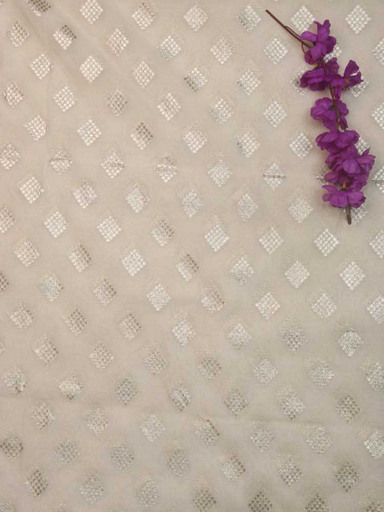 Dyeable Banarasi Cotton Silk Fabric (1 Mtr ) - Luxurion World