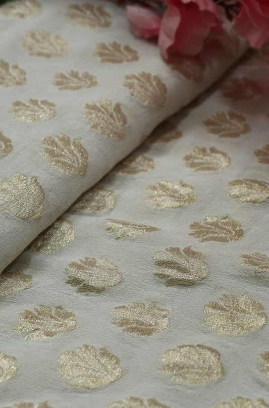 Dyeable Banarasi Pure Georgette Fabric (1Mtr) - Luxurion World