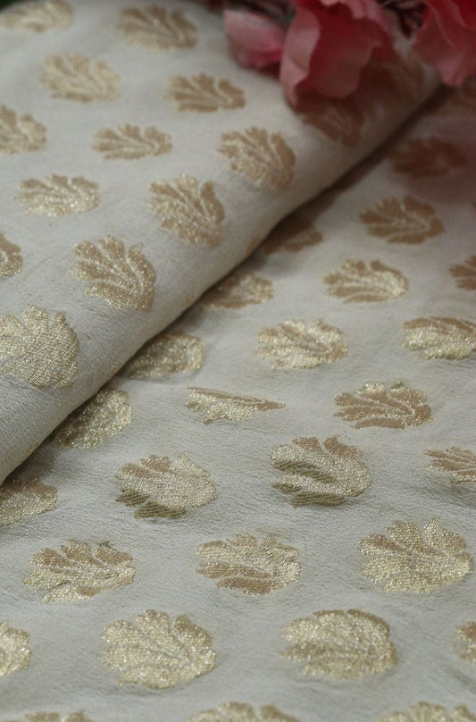 Dyeable Banarasi Pure Georgette Fabric (0.65 Mtr) - Luxurion World