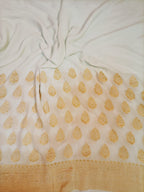 Dyeable Banarasi Pure Georgette Fabric (1Mtr) - Luxurion World