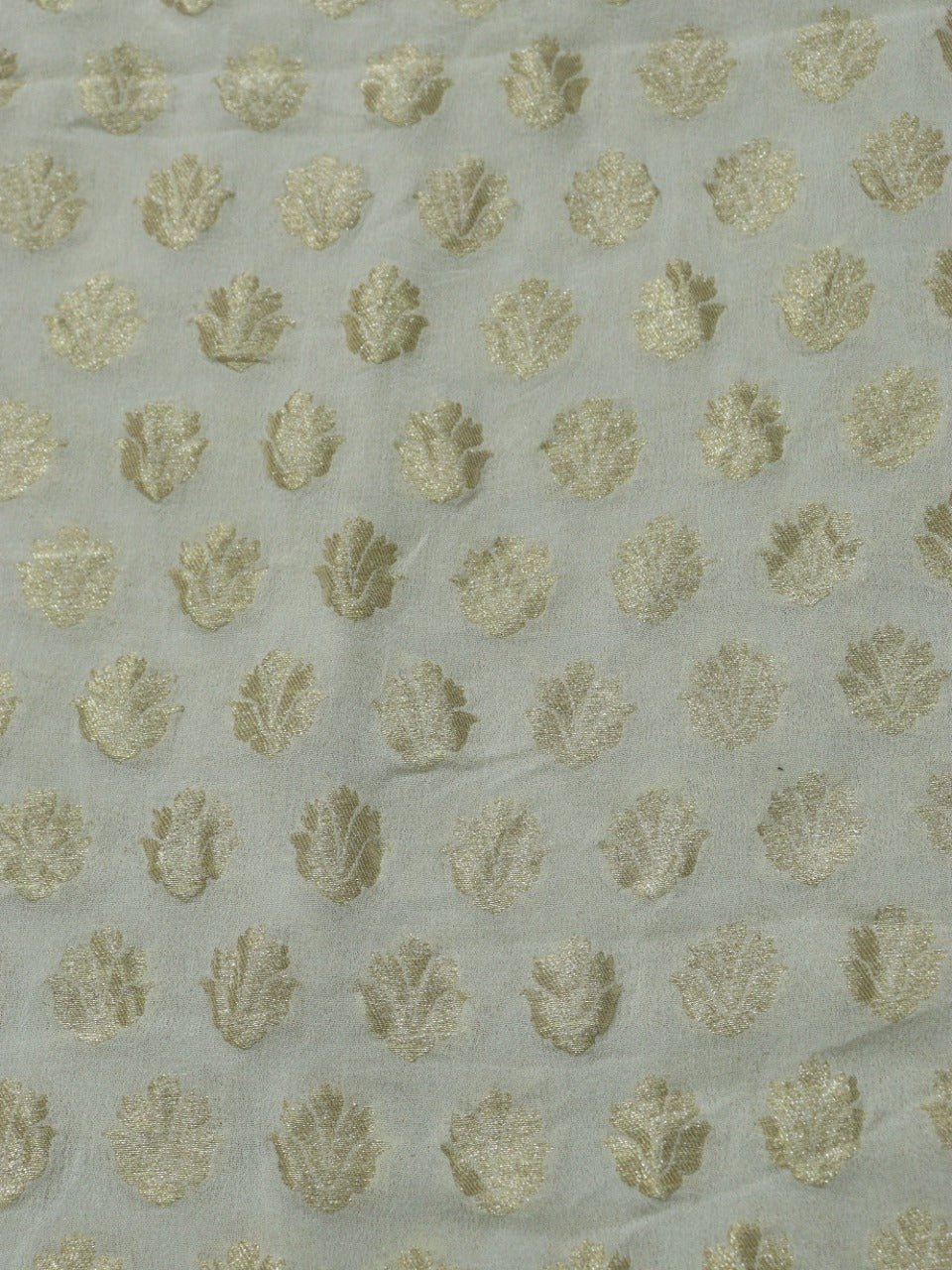 Dyeable Banarasi Pure Georgette Fabric (0.65 Mtr) - Luxurion World