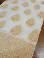 Dyeable Banarasi Pure Georgette Fabric (1Mtr) - Luxurion World
