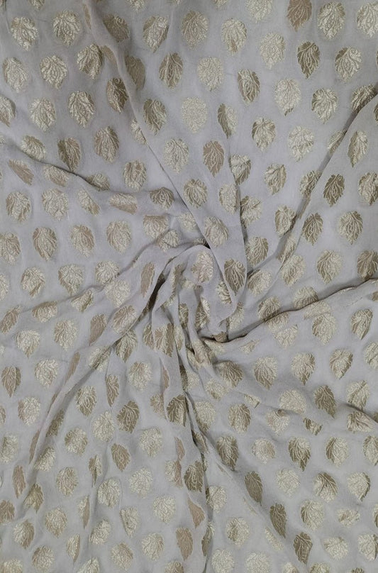 Dyeable Banarasi Pure Georgette Fabric (1Mtr) - Luxurion World