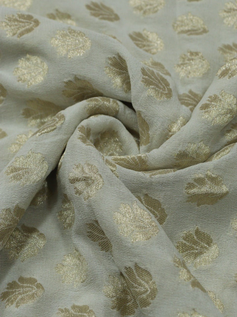Dyeable Banarasi Pure Georgette Fabric (0.65 Mtr) - Luxurion World