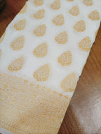 Dyeable Banarasi Pure Georgette Fabric (1Mtr) - Luxurion World