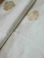 Dyeable Banarasi Pure Katan Silk Kadwa Booti Design Fabric ( 1 Mtr ) - Luxurion World
