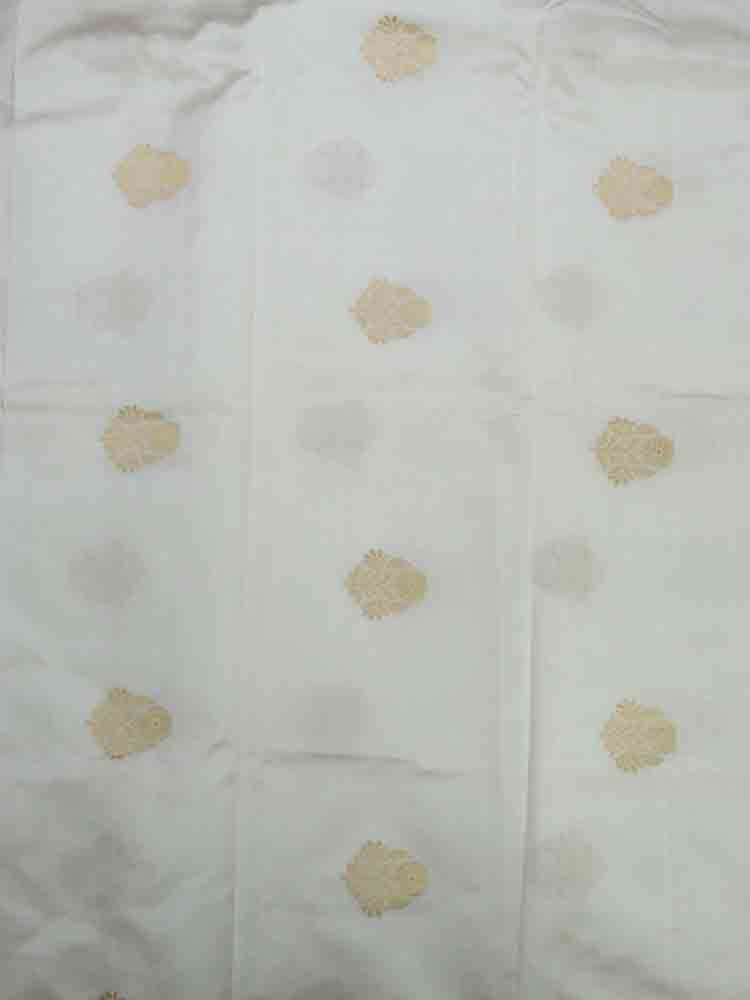 Dyeable Banarasi Pure Katan Silk Kadwa Booti Design Fabric ( 1 Mtr ) - Luxurion World