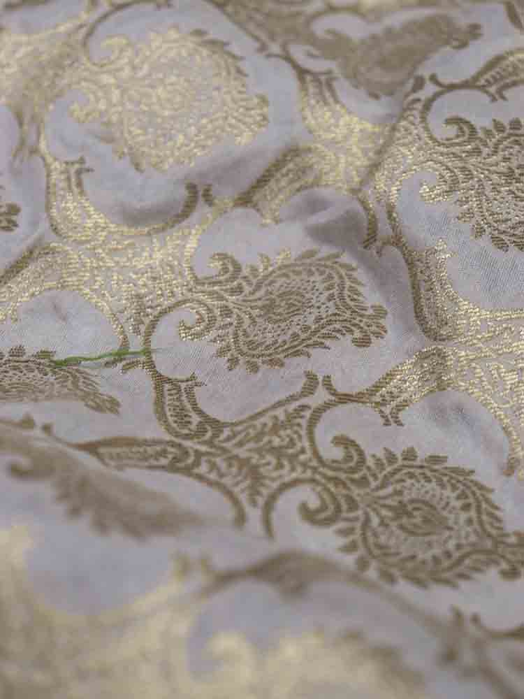 Dyeable Banarasi Silk Fabric ( 1 Mtr ) - Luxurion World