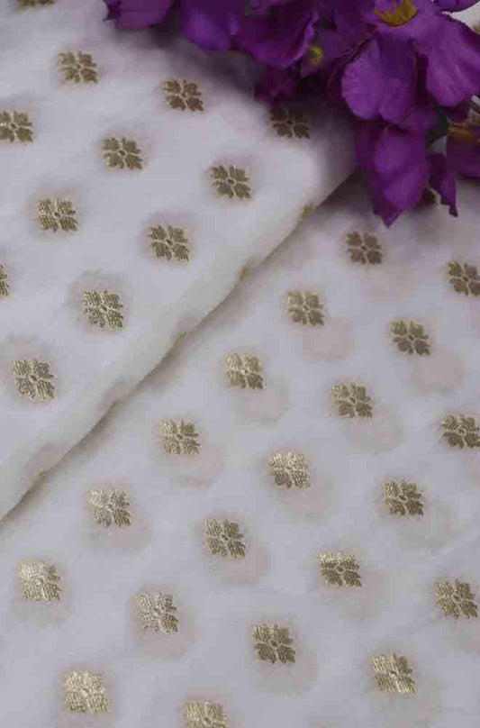 Dyeable Banarasi Silk Fabric (  1 Mtr ) - Luxurion World