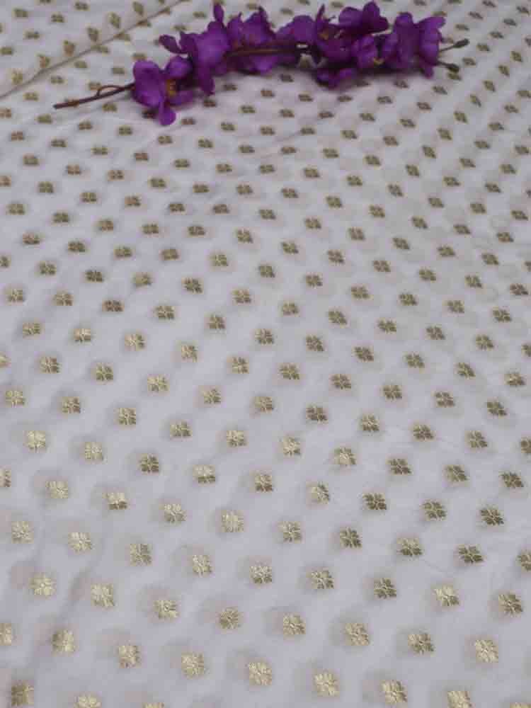 Dyeable Banarasi Silk Fabric (  1 Mtr ) - Luxurion World
