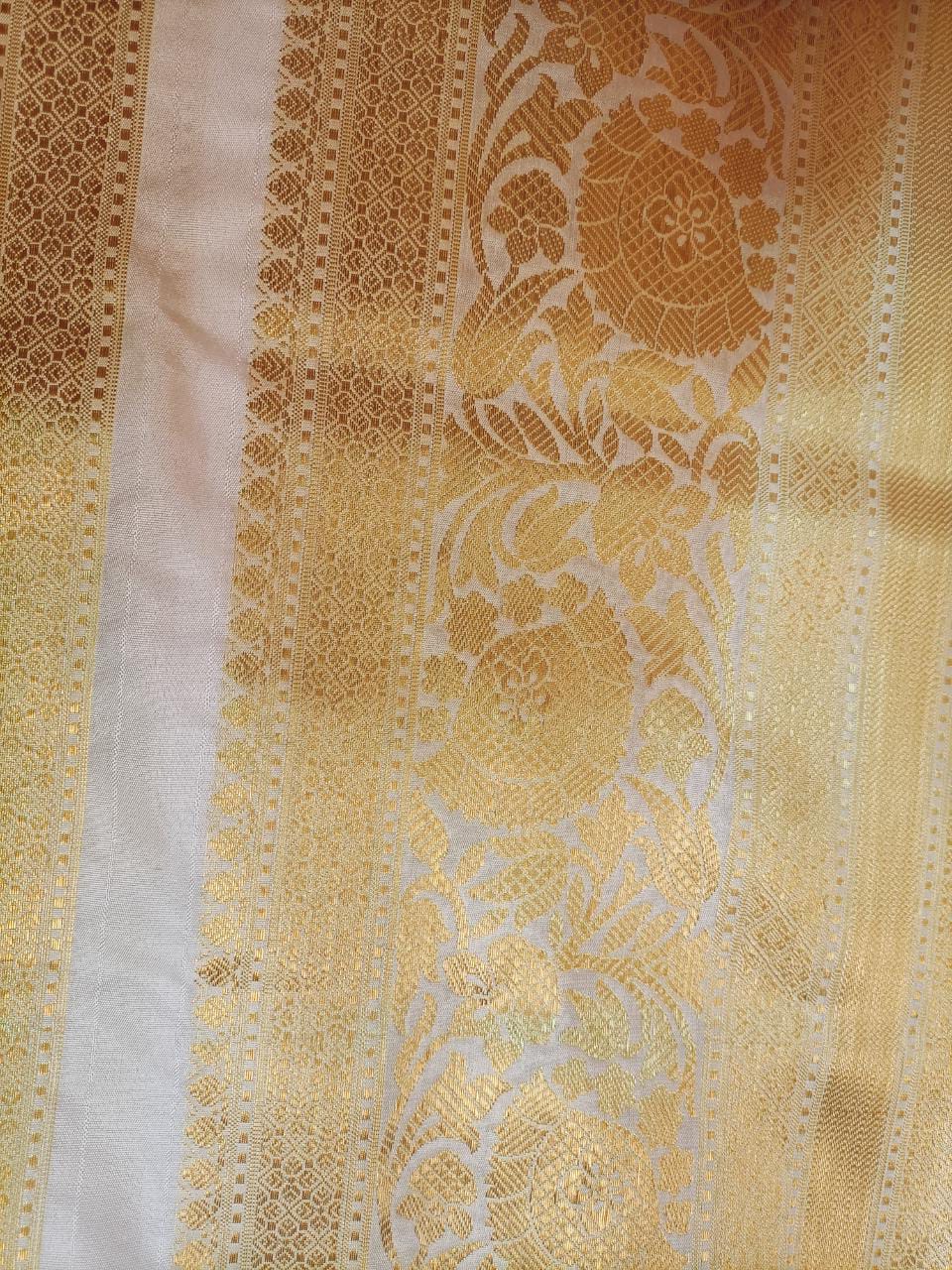 Dyeable Banarasi Silk Fabric (1 Mtr) - Luxurion World