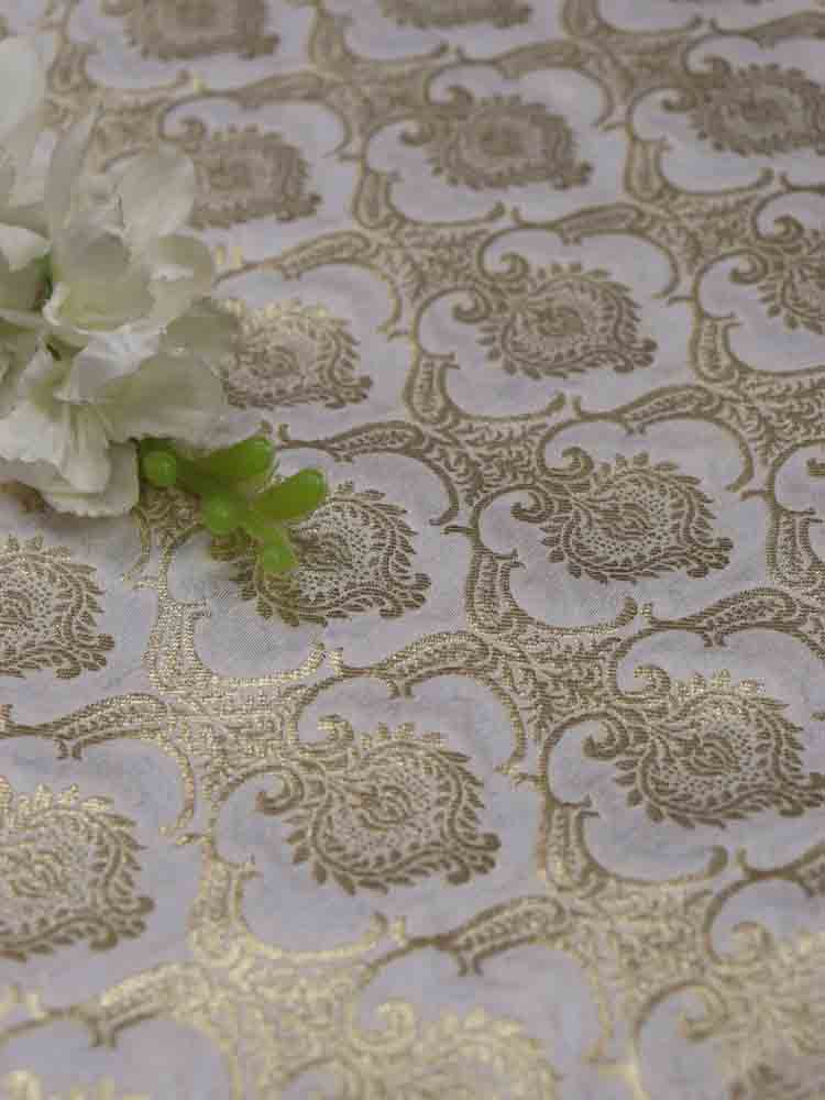 Dyeable Banarasi Silk Fabric ( 1 Mtr ) - Luxurion World