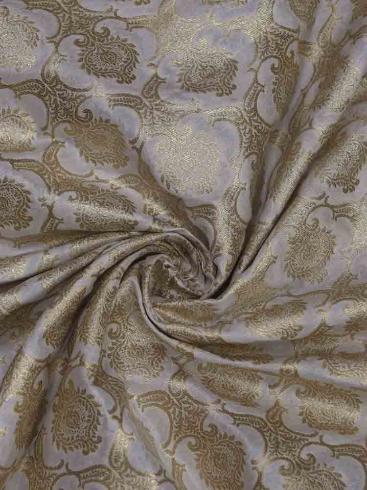 Dyeable Banarasi Silk Fabric ( 1 Mtr ) - Luxurion World