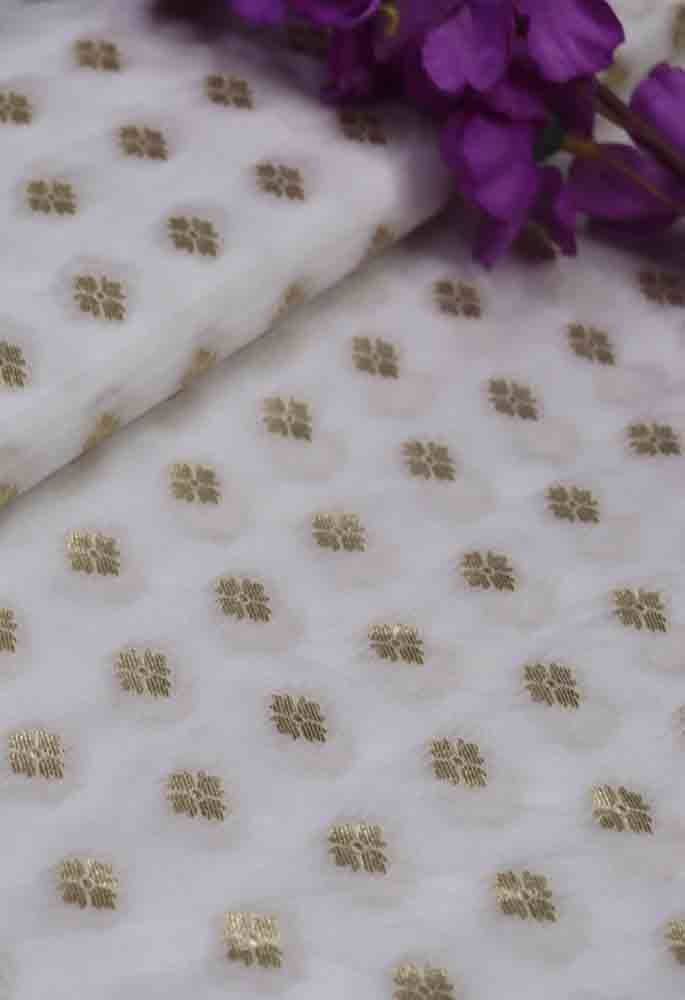 Dyeable Banarasi Silk Fabric (  1 Mtr )
