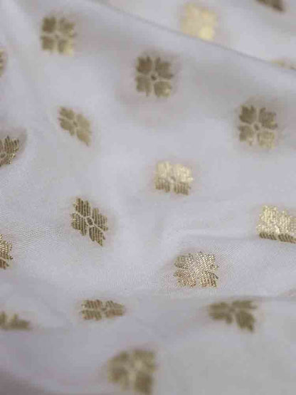 Dyeable Banarasi Silk Fabric (  1 Mtr ) - Luxurion World