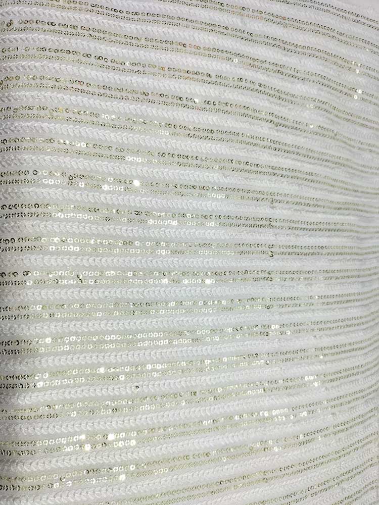 Dyeable Embroidered Trendy Georgette Sequins Work Fabric ( 1 Mtr ) - Luxurion World