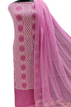 Dyeable Hand Embroidered Chikankari Chiffon Georgette Three Piece Unstitched Suit Set - Luxurion World