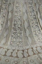 Dyeable Hand Embroidered Chikankari Georgette Semi Stitched Lehenga Set With Mukaish Work - Luxurion World