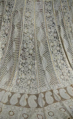 Dyeable Hand Embroidered Chikankari Georgette Semi Stitched Lehenga Set With Mukaish Work - Luxurion World