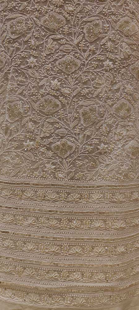 Dyeable Hand Embroidered Chikankari Georgette Two Piece Unstitched Suit SetLuxurionworld
