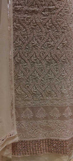 Dyeable Hand Embroidered Chikankari Georgette Two Piece Unstitched Suit Set - Luxurion World