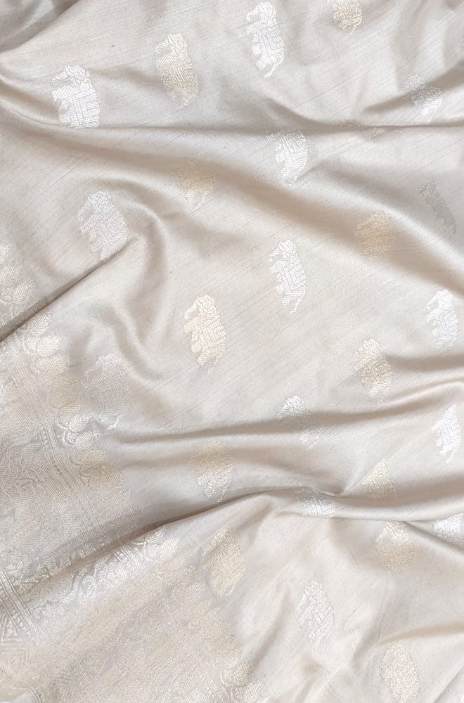 Dyeable Handloom Banarasi Chiniya Silk Saree - Luxurion World