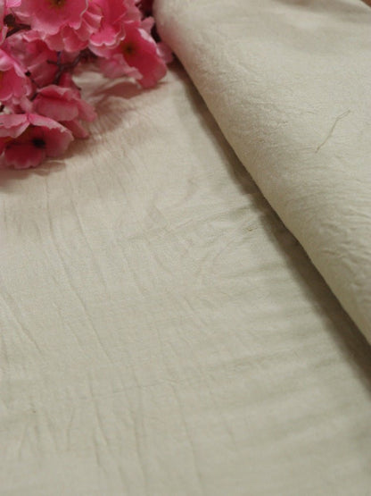 Dyeable Handloom Banarasi Moonga Silk Fabric (1 mtr)