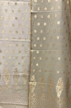 Dyeable Handloom Banarasi Moonga Silk Three Piece Unstitched Suit Set - Luxurion World