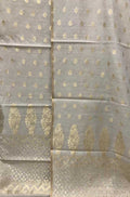Dyeable Handloom Banarasi Moonga Silk Three Piece Unstitched Suit Set - Luxurion World