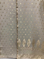 Dyeable Handloom Banarasi Moonga Silk Three Piece Unstitched Suit Set - Luxurion World