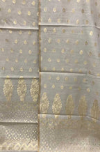 Dyeable Handloom Banarasi Moonga Silk Three Piece Unstitched Suit Set - Luxurion World