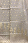 Dyeable Handloom Banarasi Moonga Silk Three Piece Unstitched Suit Set - Luxurion World