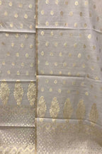 Dyeable Handloom Banarasi Moonga Silk Three Piece Unstitched Suit Set - Luxurion World