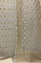 Dyeable Handloom Banarasi Moonga Silk Three Piece Unstitched Suit Set - Luxurion World