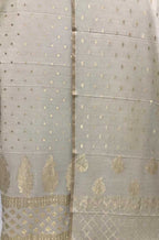 Dyeable Handloom Banarasi Moonga Silk Three Piece Unstitched Suit Set - Luxurion World