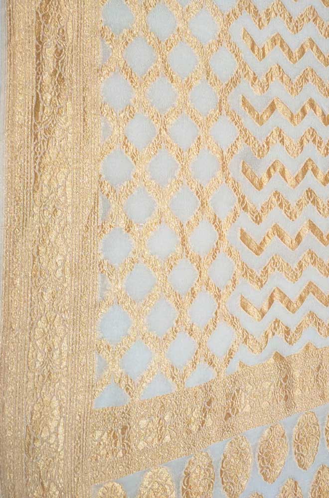 Dyeable Handloom Banarasi Pure Georgette Dupatta - Luxurion World