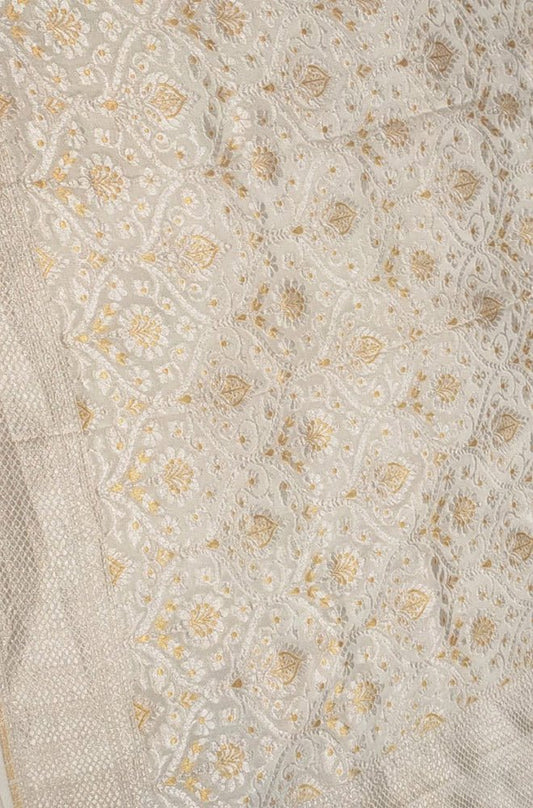 Dyeable Handloom Banarasi Pure Georgette Dupatta - Luxurion World