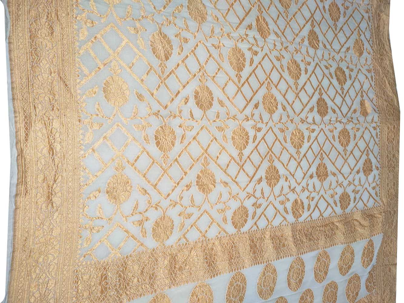 Dyeable Handloom Banarasi Pure Georgette Dupatta - Luxurion World