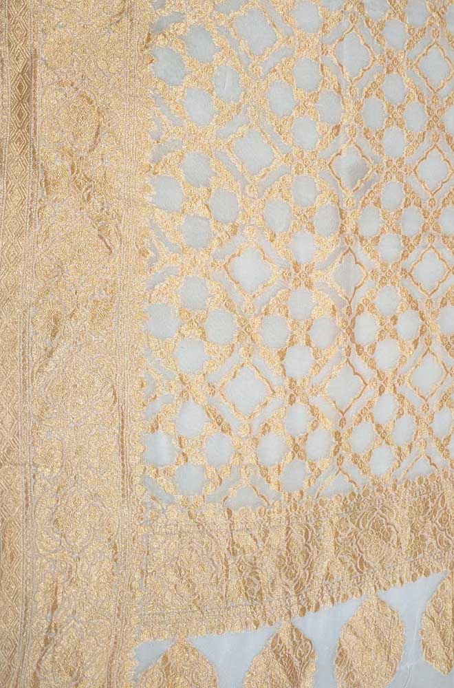 Dyeable Handloom Banarasi Pure Georgette Dupatta - Luxurion World